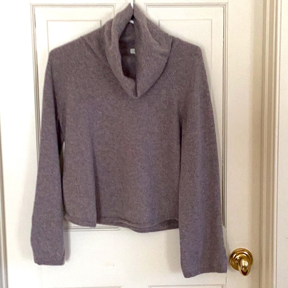 Cashmere cropped cowl-neck sweater from Garnet Hill